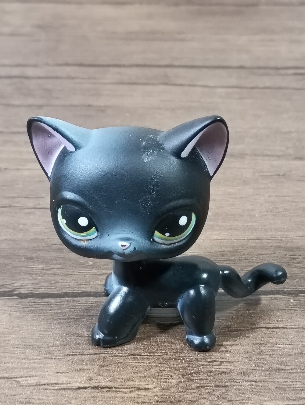 Littlest Pet Shop Black Shorthair Cat Green Eyes Hasbro 2006 Authentic LPS #336